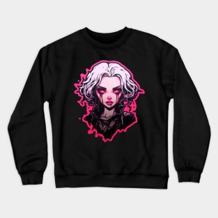 Goth Girl Pink Lipstick Crewneck Sweatshirt